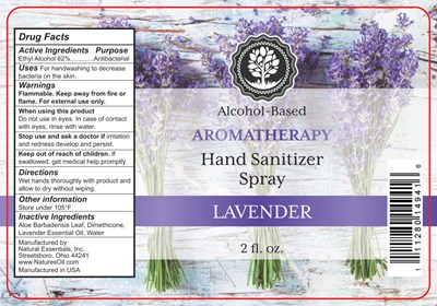 Bottle Label (111280149416 Lavender Aromatherapy Hand Sanitizer Spray 2 Oz)